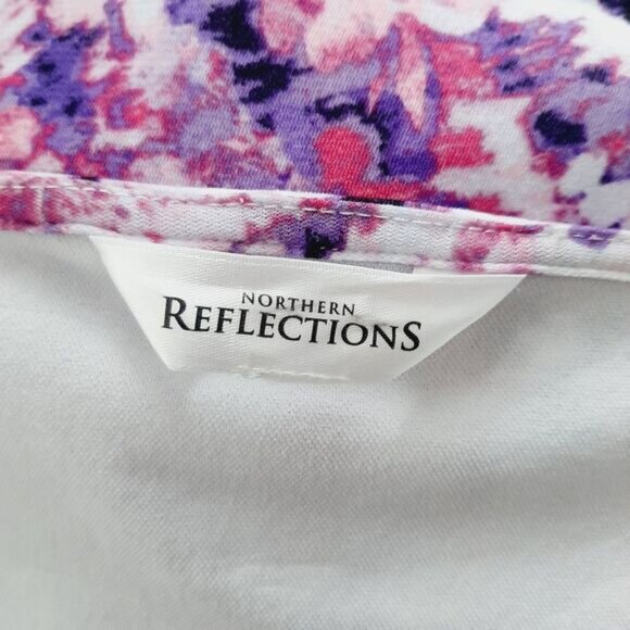 NORTHERN REFLECTIONS | Scoop Neck Stretch Top Abstract Purple & Pink Sz M - Picture 9 of 10